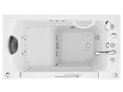 Coupe Series 29 in. x 53 in. Wheelchair Access Walk-In Whirlpool and Air Tub with Powered Fast Drain in White