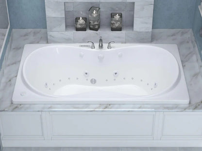 Whisper  42 in. x 71.75in. Air and Whirlpool Jetted Bathtub in White with Reversible Drain