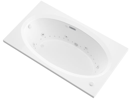 Vogue  42.625 x 83.75in. Air and Whirlpool Jetted Bathtub in White with Reversible Drain