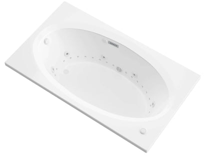 Vogue  42.625 x 83.75in. Air and Whirlpool Jetted Bathtub in White with Reversible Drain