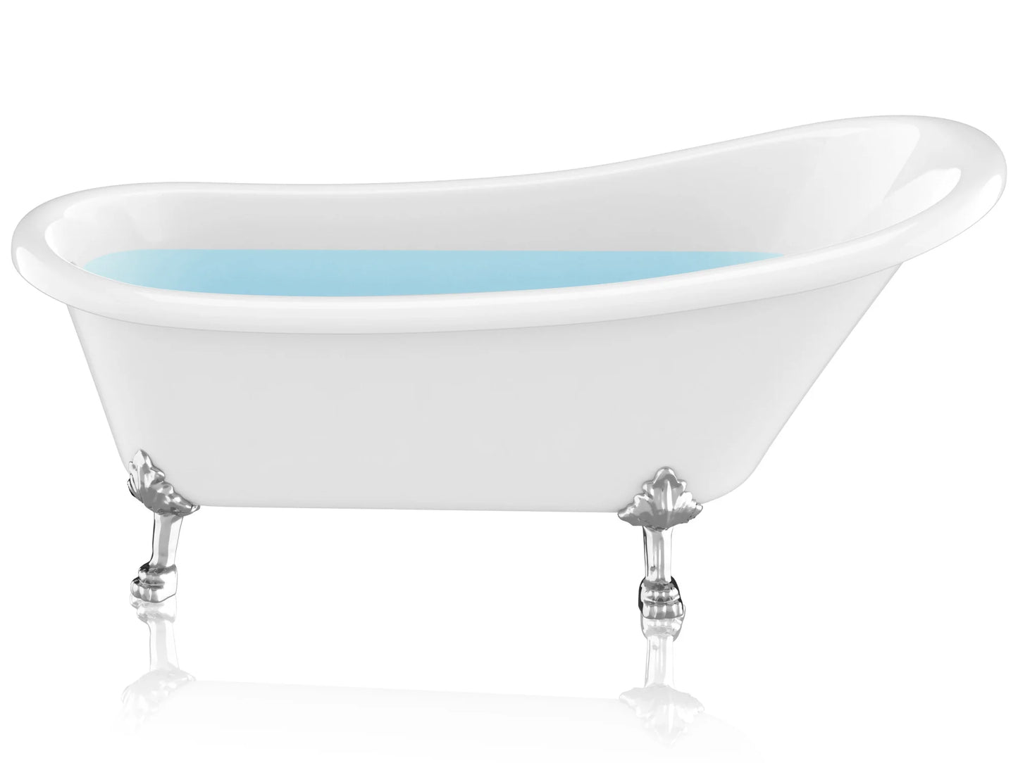 Clawfoot Series 67 in. x 30 in. Soaking Freestanding Bathtub with Center Drain in White with Polished Chrome Feet