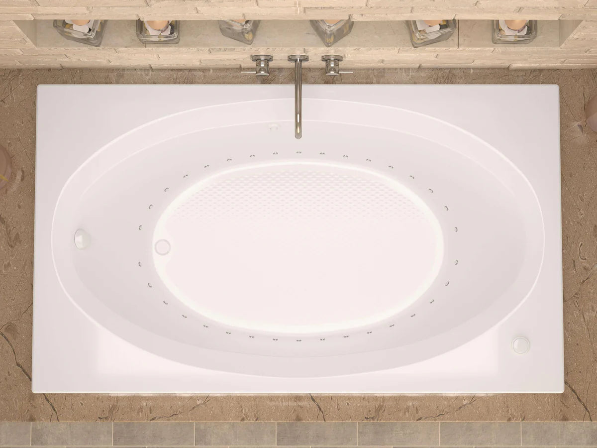 Imperial Series 84 in. x 43 in. Rectangular Air Bathtub with Left Side Drain and Aromatherapy in Glossy Smooth White