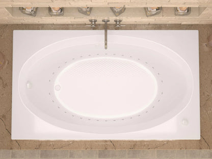 Imperial Series 84 in. x 43 in. Rectangular Air Bathtub with Left Side Drain and Aromatherapy in Glossy Smooth White