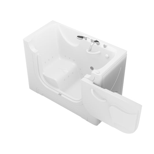 MediTub Collection 30x60 right-side drain air-jetted bathtub in white with aroma and chromatherapy