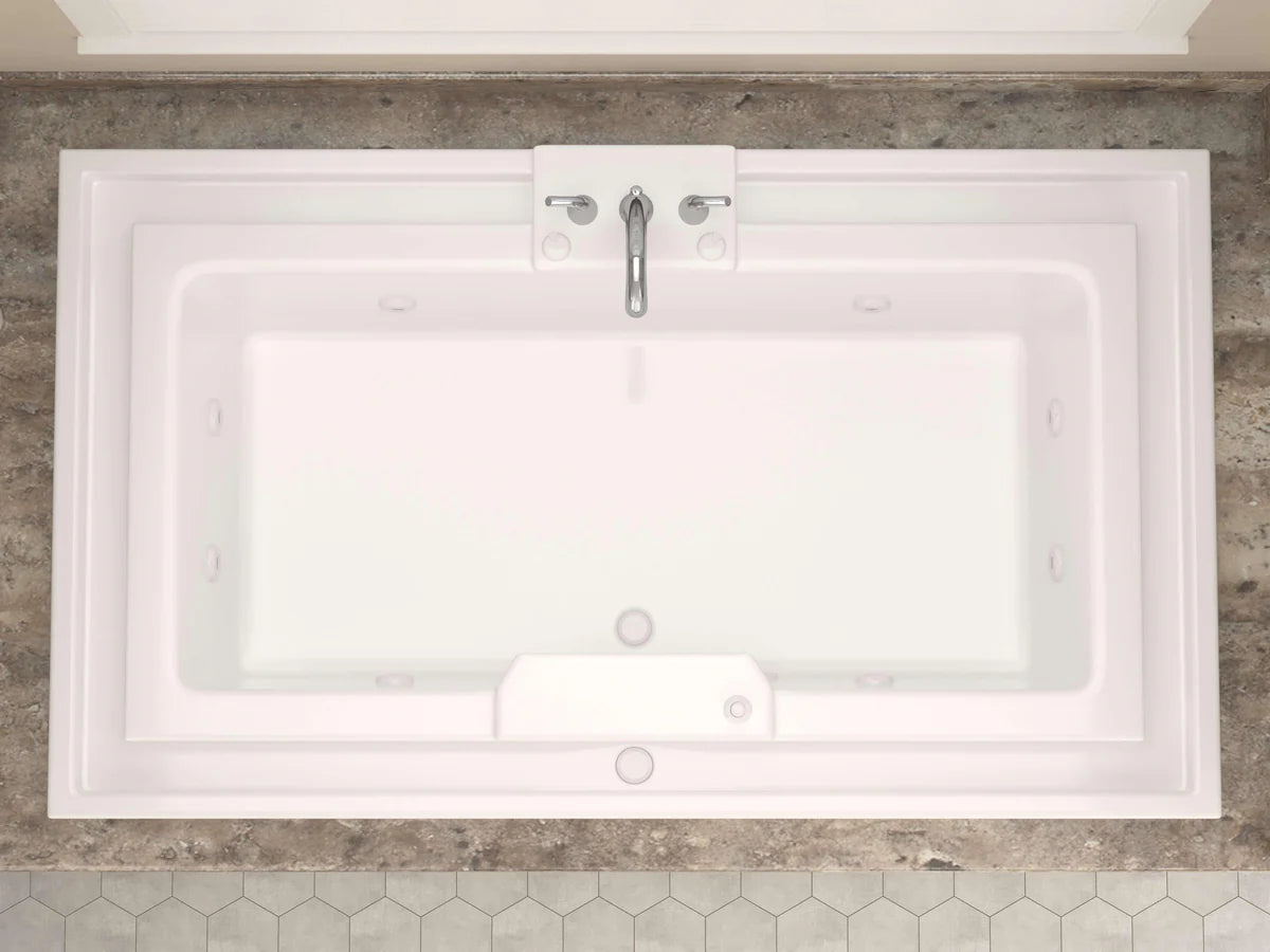 Opal Series 78 in. x 46 in. Rectangular Whirlpool Bathtub with Center drain and V-Style Back Jets in Glossy Smooth White