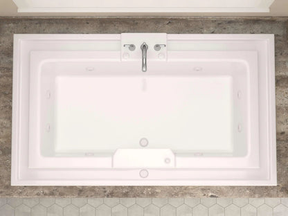 Opal Series 78 in. x 46 in. Rectangular Whirlpool Bathtub with Center drain and V-Style Back Jets in Glossy Smooth White
