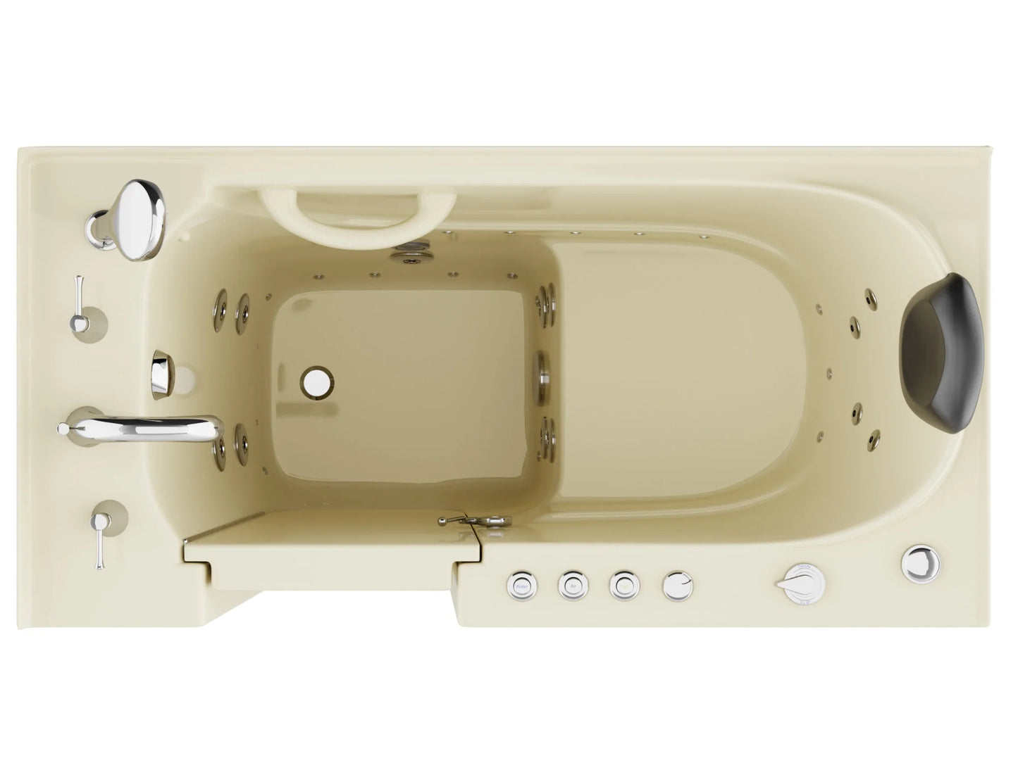 Coupe Series 26 in. x 53 in. Left Drain Quick Fill Walk-In Soaking Tub in Biscuit
