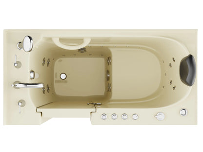 Coupe Series 26 in. x 53 in. Left Drain Quick Fill Walk-In Soaking Tub in Biscuit