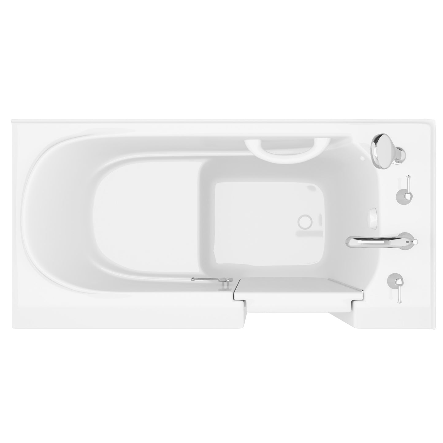 MediTub Collection 26x53 right-side drain jetted soaker bathtub with fast-filling faucet set