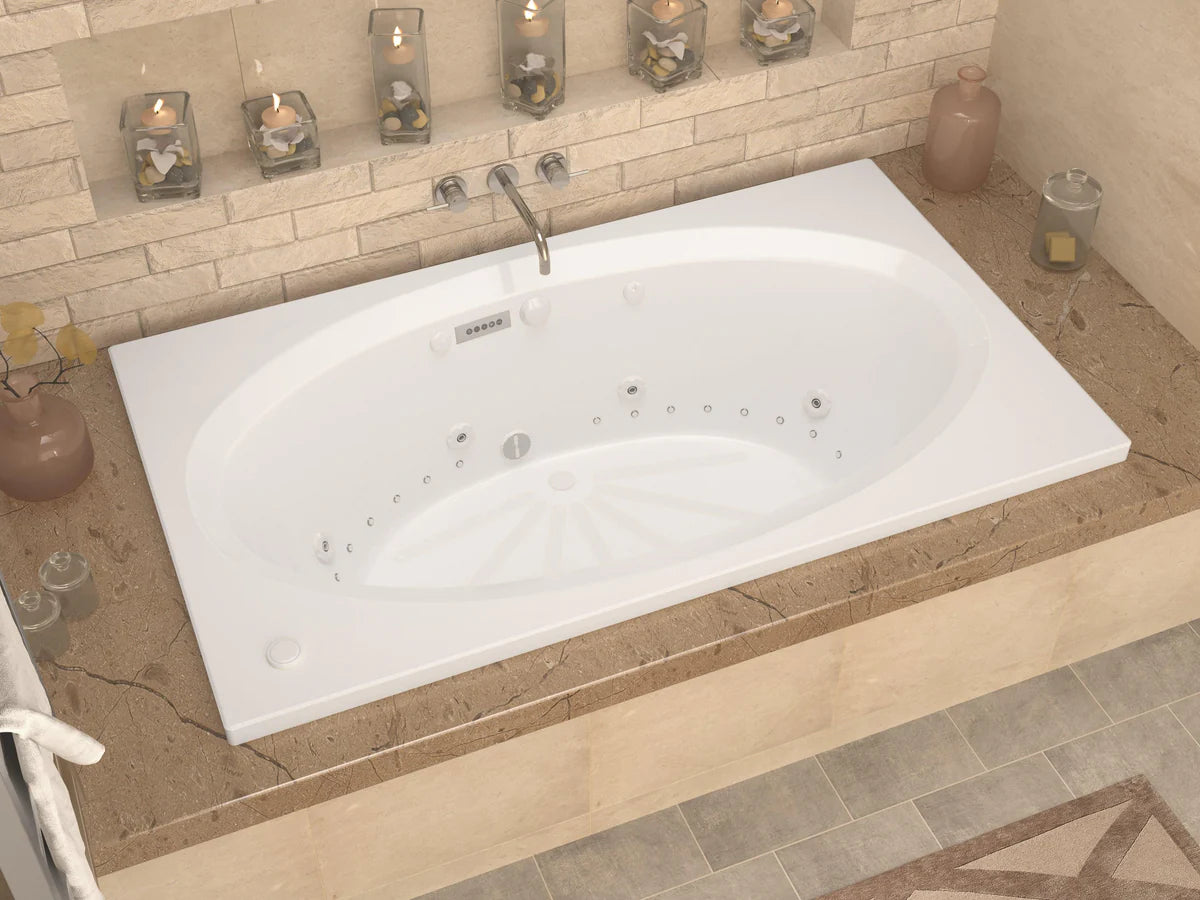 Vogue  41.625 x 70.75in. Air and Whirlpool Jetted Bathtub in White with Reversible Drain