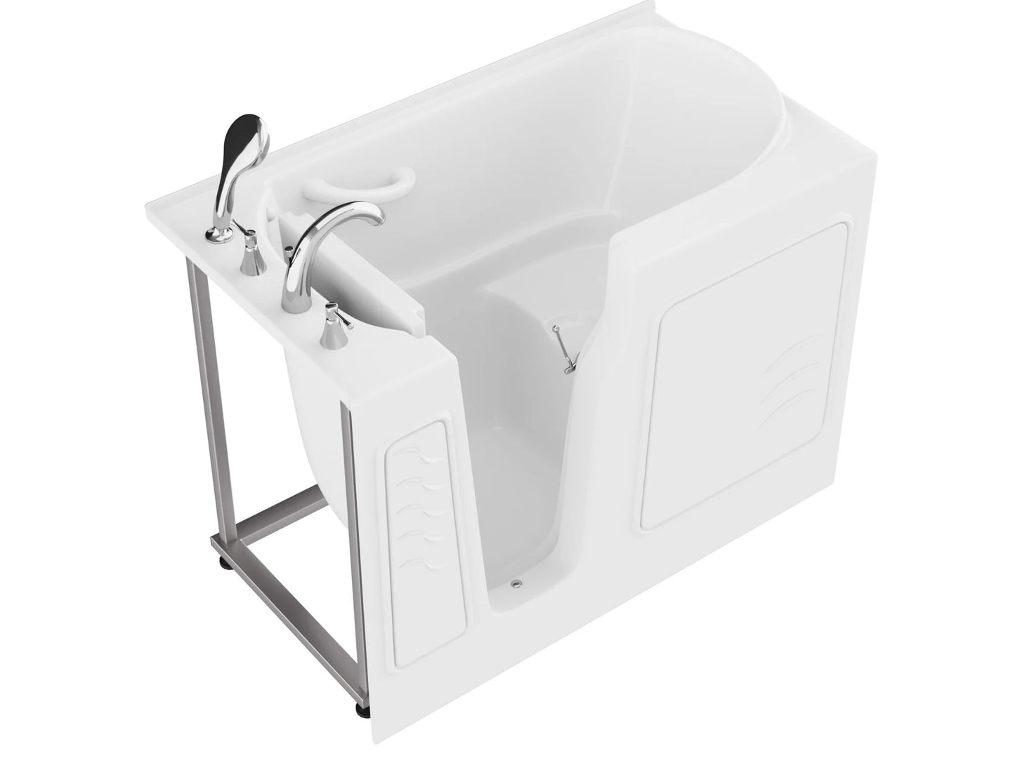 Coupe Series 29 in. x 52 in. Left Drain Quick Fill Walk-In Soaking Tub in White