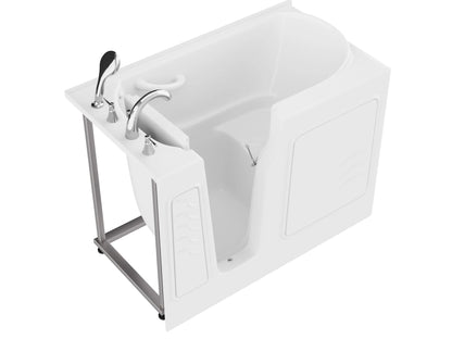 Coupe Series 29 in. x 52 in. Left Drain Quick Fill Walk-In Soaking Tub in White