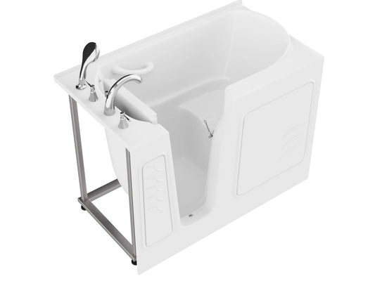 Coupe Series 29 in. x 52 in. Left Drain Quick Fill Walk-In Soaking Tub in White
