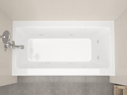 Soho Amber 60 in. x 30 in. Rectangular Whirlpool Bathtub with Left Side Drain and V-Style Back Jets in Glossy White