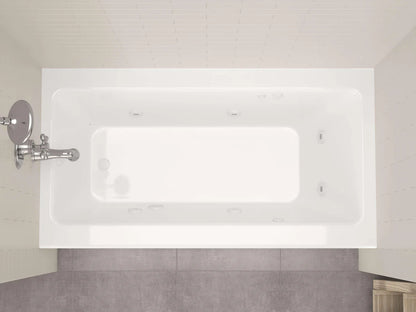 Amber Series 60 in. x 30 in. Rectangular Whirlpool Bathtub with Right Side Drain and V-Style Back Jets in Glossy White