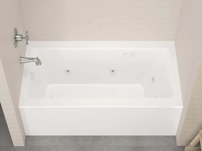 Amber Series 60 in. x 30 in. Rectangular Whirlpool Bathtub with Right Side Drain and V-Style Back Jets in Glossy White