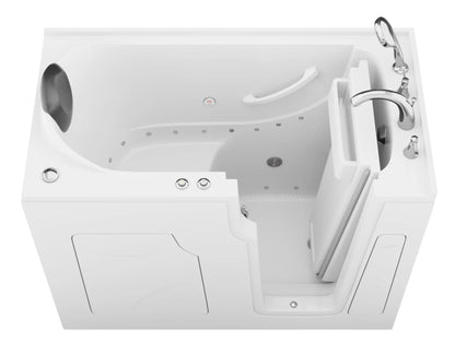 Coupe Premier 53 - 60 in x 28 in. Left Drain Air Jetted Walk-in Tub in White