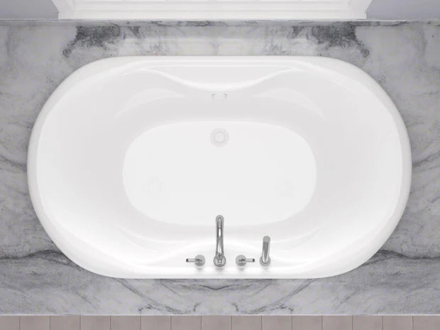 Indulgence 41 x 71 Oval Soaking Bathtub with Center Drain in White