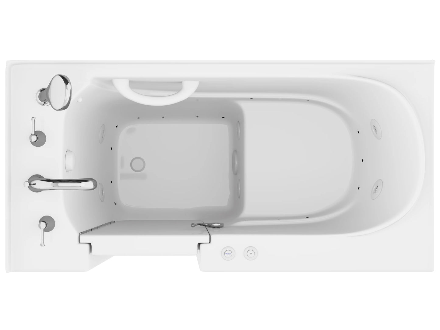 Value Series 26 in. x 53 in. Left Drain Quick Fill Walk-In Whirlpool and Air Tub in White