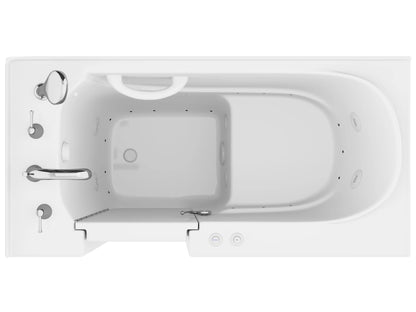 Value Series 26 in. x 53 in. Left Drain Quick Fill Walk-In Whirlpool and Air Tub in White