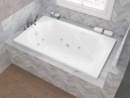 Onyx Series 60 in. x 36 in. Rectangular Whirlpool Bathtub with Left Side Drain and V-Style Back Jets in Glossy White