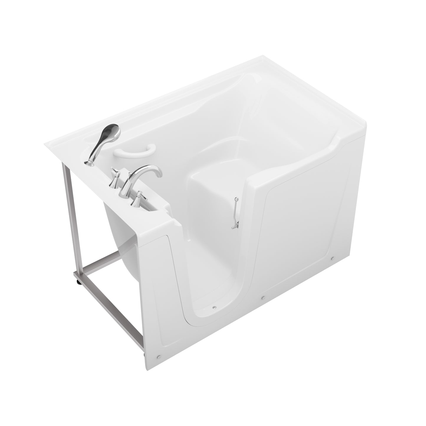 MediTub Collection 36x60 left-side drain soaker jetted bathtub, white with fast-filling faucet set