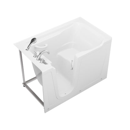 MediTub Collection 36x60 left-side drain soaker jetted bathtub, white with fast-filling faucet set