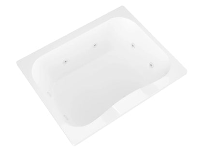 Neptune 48 x 60 Rectangular Whirlpool Bathtub with Center drain and V-Style Back Jets in Glossy White