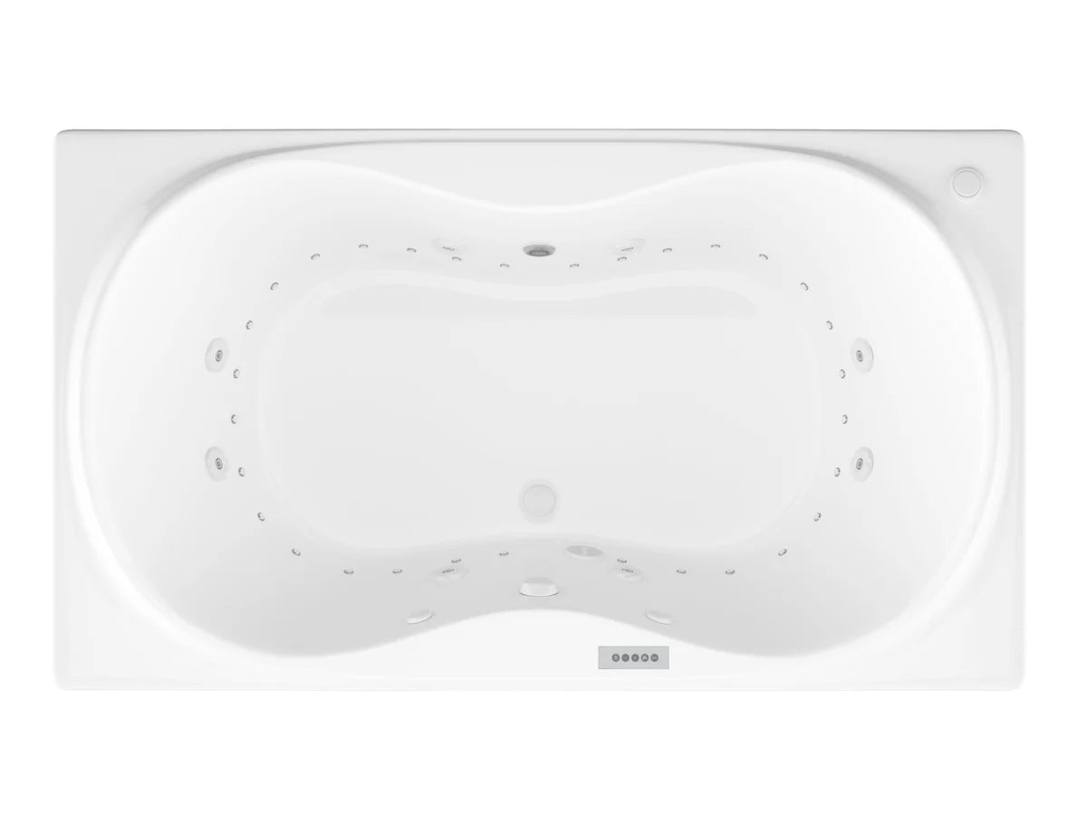 Whisper  35.625 x 72 in. Air and Whirlpool Jetted Bathtub in White with Reversible Drain