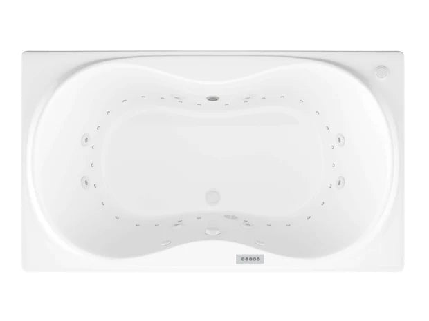 Whisper  42 in. x 71.75in. Air and Whirlpool Jetted Bathtub in White with Reversible Drain