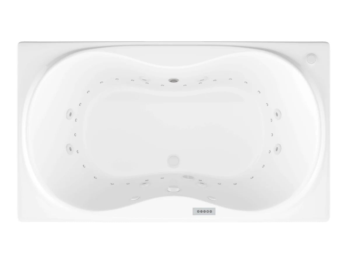 Whisper  42 in. x 71.75in. Air and Whirlpool Jetted Bathtub in White with Reversible Drain