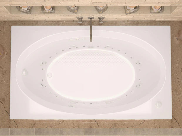 Imperial 84 in. x 43 in. Rectangular Whirlpool and Air Bathtub with Right Drain and VS Jets and Aroma in Glossy White