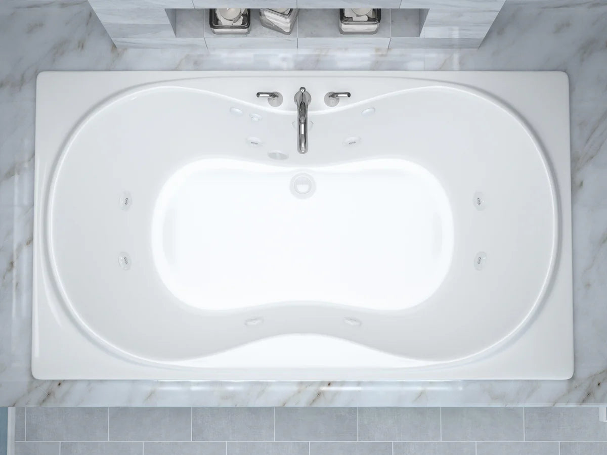 Whisper 36 x 72 Rectangular Whirlpool Jetted Bathtub with Reversible Drain