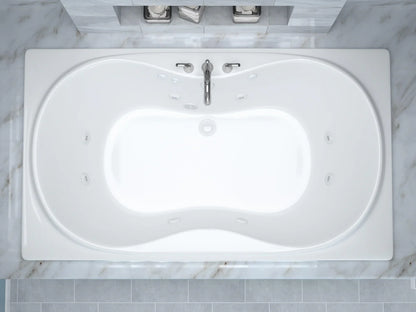 Star Series 72 in. x 36 in. Rectangular Whirlpool Bathtub with Center drain and V-Style Back Jets in Glossy Smooth White