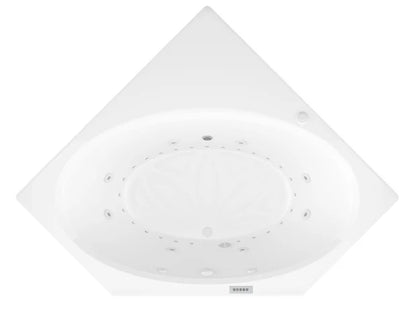 Venus  60 in. x 60 in. Corner Air and Whirlpool Jetted Bathtub with Left Drain in White