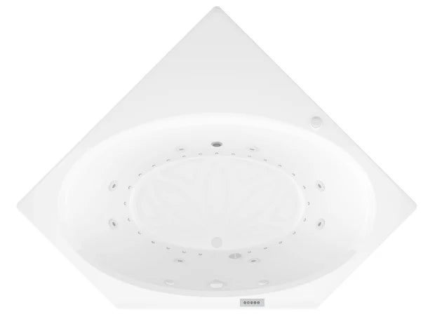 Venus  60 in. x 60 in. Corner Air and Whirlpool Jetted Bathtub with Right Drain in White