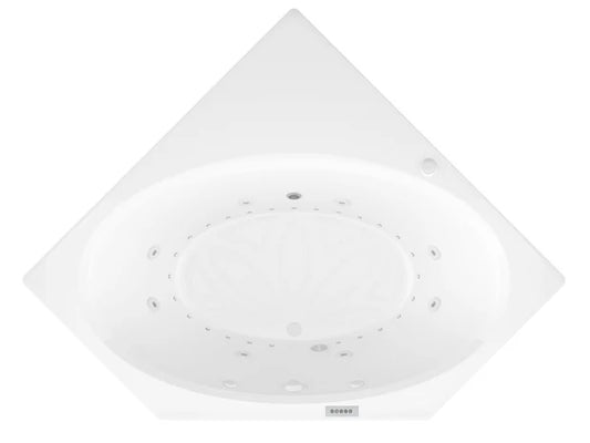 Venus  60 in. x 60 in. Corner Air and Whirlpool Jetted Bathtub with Right Drain in White