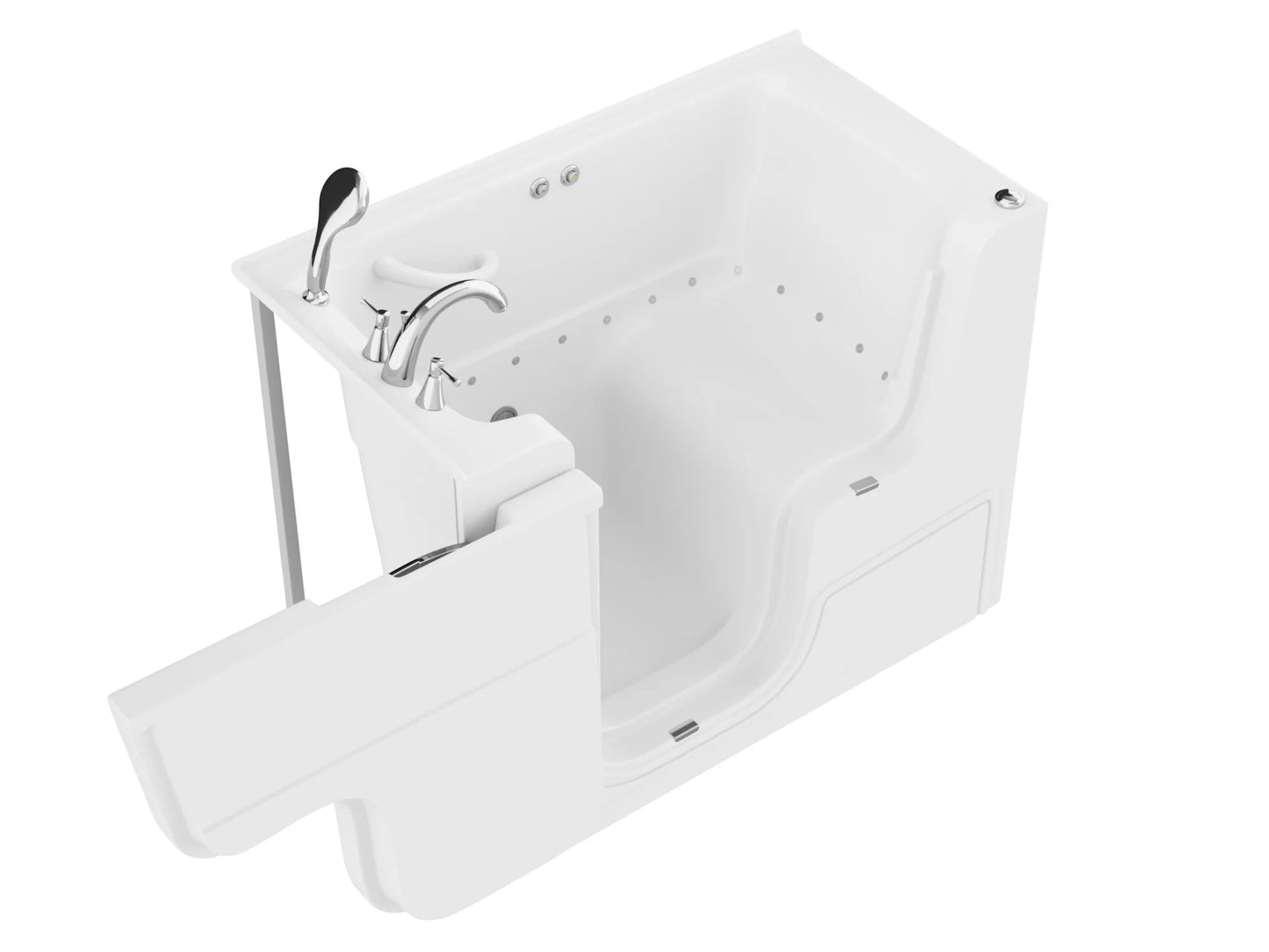 Coupe Series 29 in. x 53 in. Right Drain Wheelchair Access Walk-In Air Tub in White