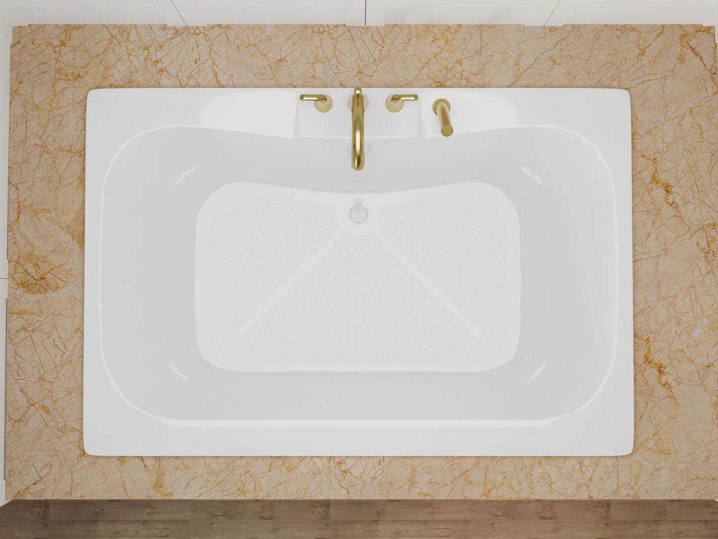 Alya 5 ft. Acrylic Center Drain Rectangular Bathtub in White