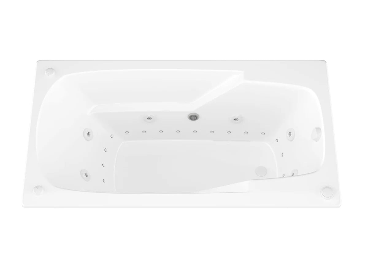 Eros  32 x 60 Rectangular Air and Whirlpool Jetted Bathtub in White with Reversible Drain