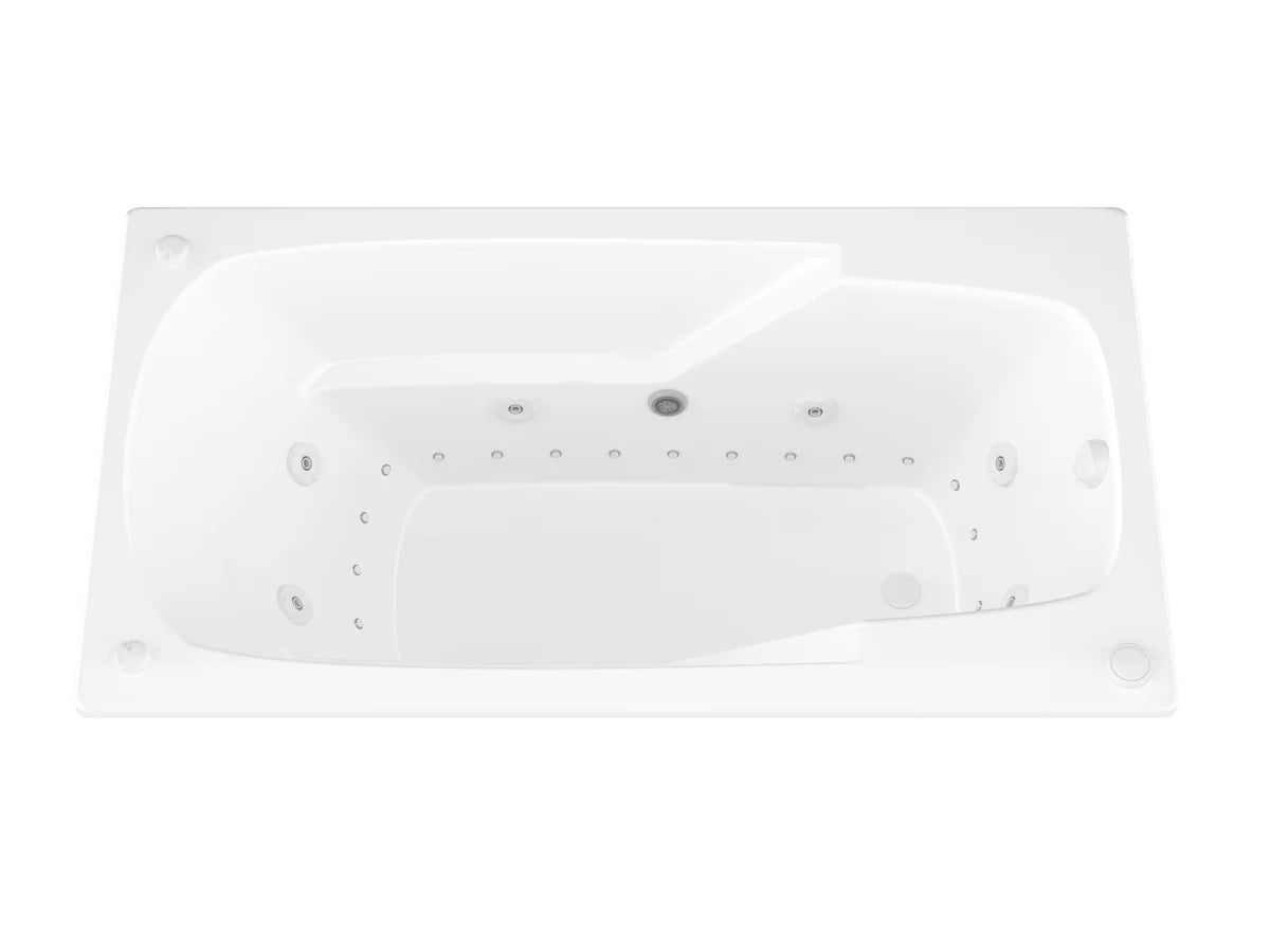 Eros  36 x 60 Rectangular Air and Whirlpool Jetted Bathtub in White with Reversible Drain