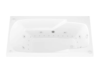 Eros  36 x 60 Rectangular Air and Whirlpool Jetted Bathtub in White with Reversible Drain