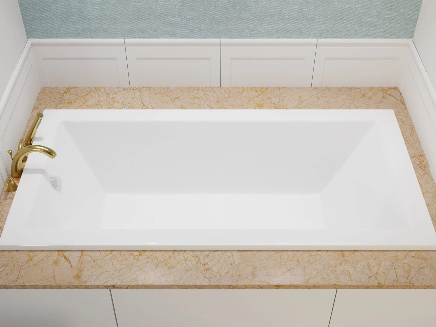 Illyrian 6 ft. Acrylic Reversible Drain Rectangular Bathtub in White