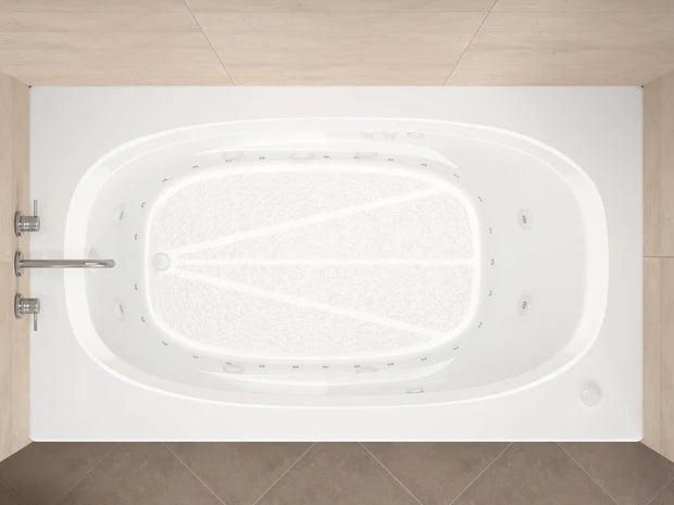 Tigers Eye 65 in. x 42 in. Rectangular Whirlpool and Air Bathtub with Left Drain and VS Jets and Aroma in Glossy White