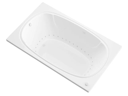 Charleston 48 in. x 72 in. Rectangular Air Bathtub with Right Side Drain and Aromatherapy in Glossy Smooth White