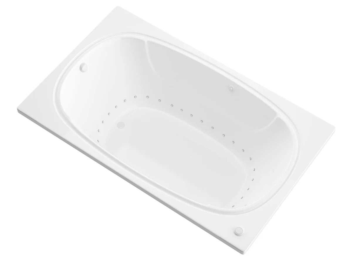 Peridot Series 72 in. x 48 in. Rectangular Air Bathtub with Left Side Drain and Aromatherapy in Glossy Smooth White