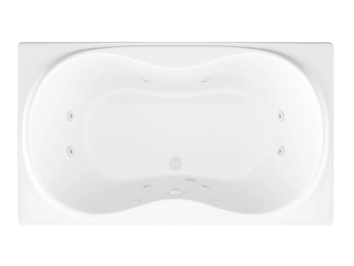 Star Series 72 in. x 36 in. Rectangular Whirlpool Bathtub with Center drain and V-Style Back Jets in Glossy Smooth White