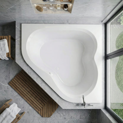Petra 5 ft. Acrylic Center Drain Corner Bathtub in White