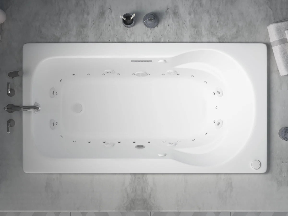 Zepher  32 in. x 60 in. Air and Whirlpool Jetted Bathtub in White with Reversible Drain