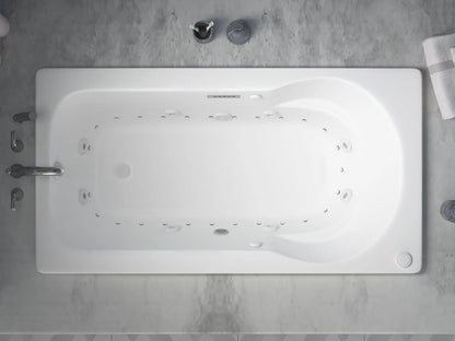 Zepher  32 in. x 60 in. Air and Whirlpool Jetted Bathtub in White with Reversible Drain